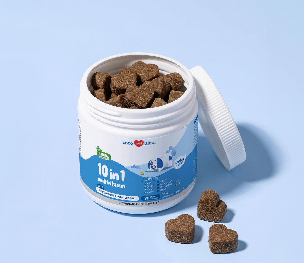 Multivitamínico 10 en 1 para perros: 90 masticables blandos