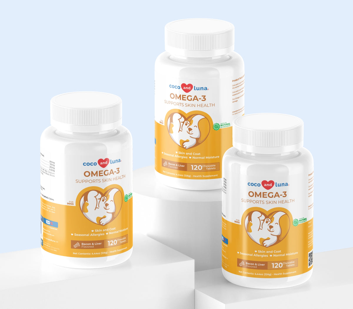 Omega 3 para perros - Paquete de 3 (360 comprimidos masticables) 
