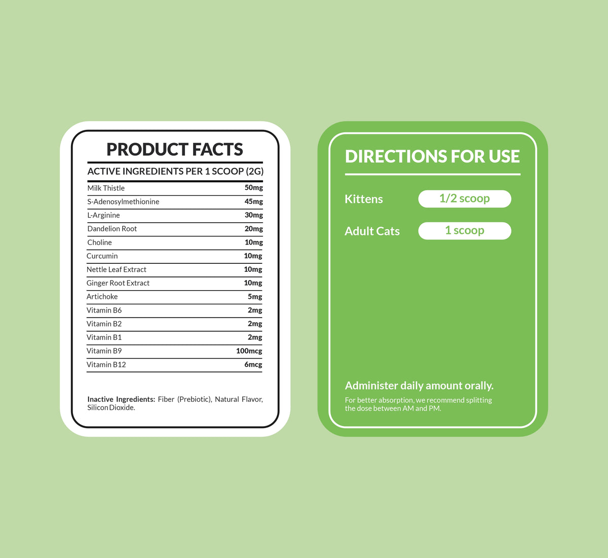 Hígado y riñones para gatos - Polvo de 4 oz 